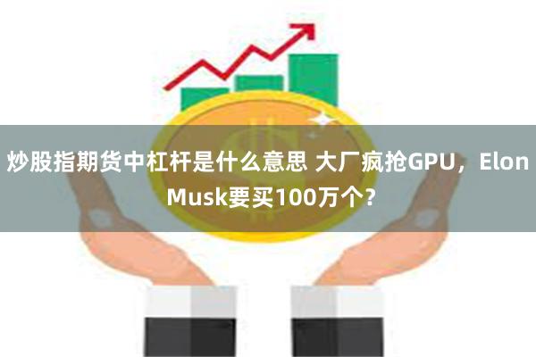 炒股指期货中杠杆是什么意思 大厂疯抢GPU，Elon Musk要买100万个？